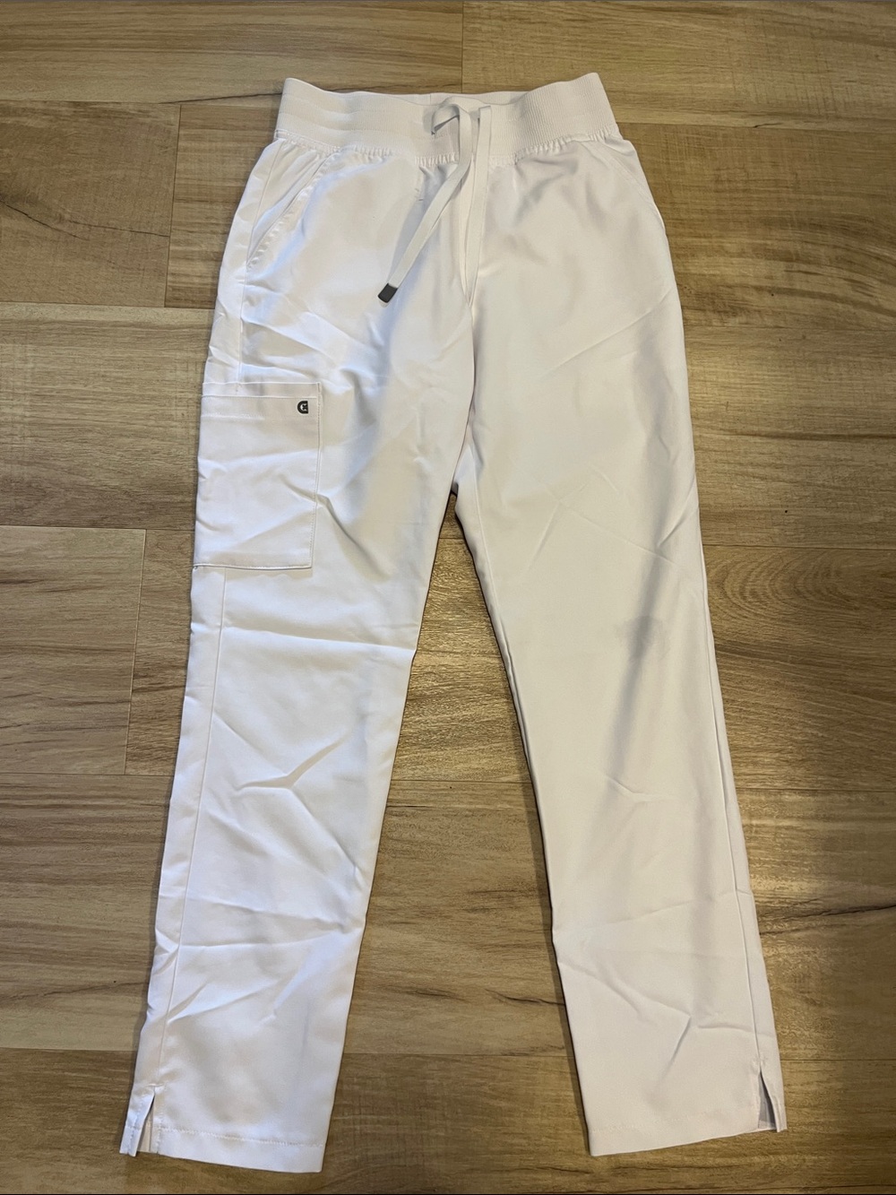 Women’s White Drawstring Scrub Pants